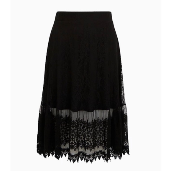 🆕 Black Lace Midi Skirt NWT Torrid New! - Picture 5 of 6